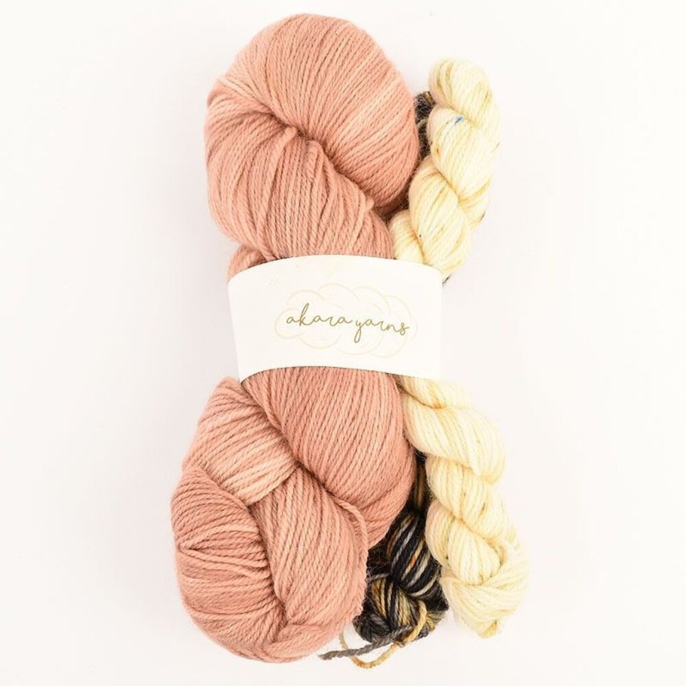 Akara Yarns Zener Sock Kit SW Merino Nylon Incense Toasted Marshmallow Rose Gold
